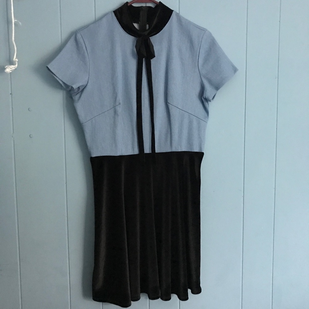 Blue and black dress