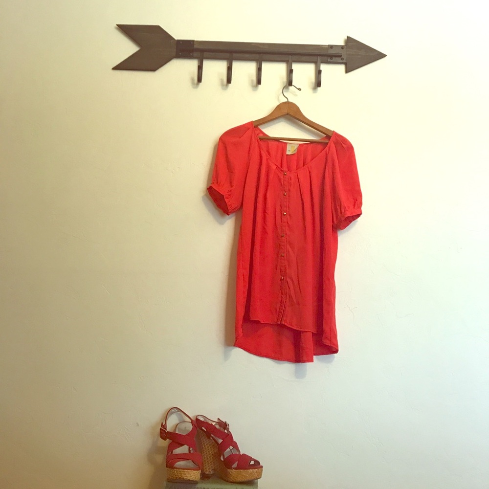 Poppy red blouse