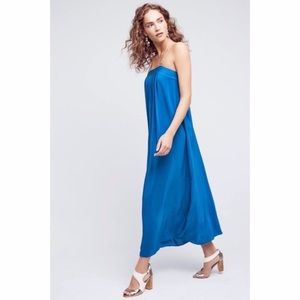 Anthropologie blue maxi dress