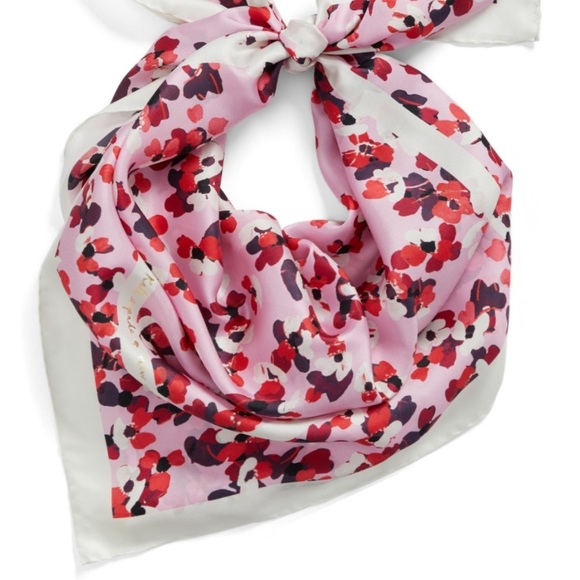 NWT Kate Spade Floral Silk Scarf - Picture 2 of 5