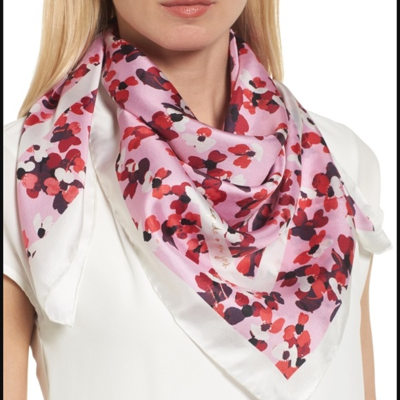 NWT Kate Spade Floral Silk Scarf - Picture 5 of 5