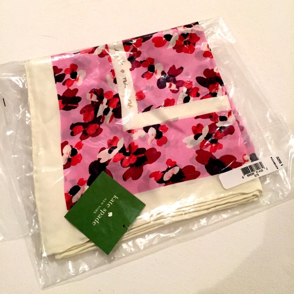 NWT Kate Spade Floral Silk Scarf - Picture 3 of 5