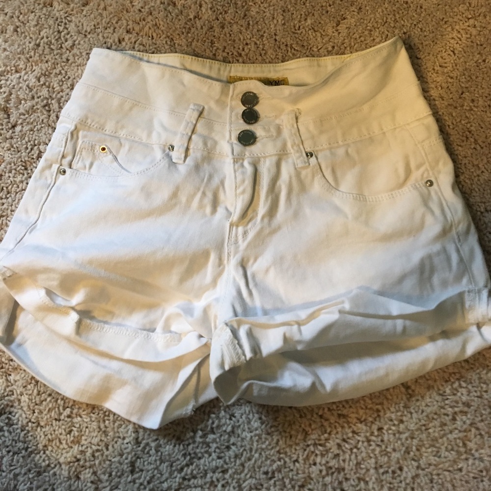 White denim shorts
