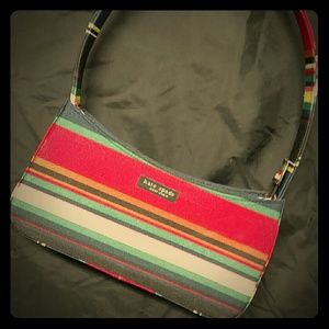Kate Spade rainbow stripe Canvas purse
