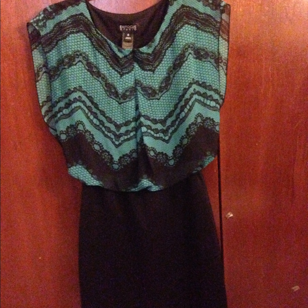 Blue and black dress