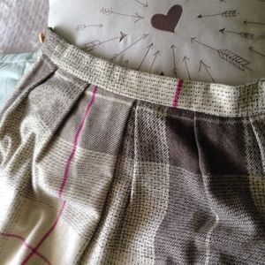 Vintage Diane Von Furstenberg Plaid Wool Skirt