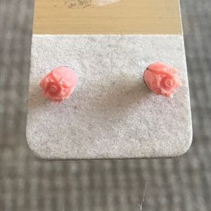 Brand New Coral Rose Stud Earrings from Hawaii