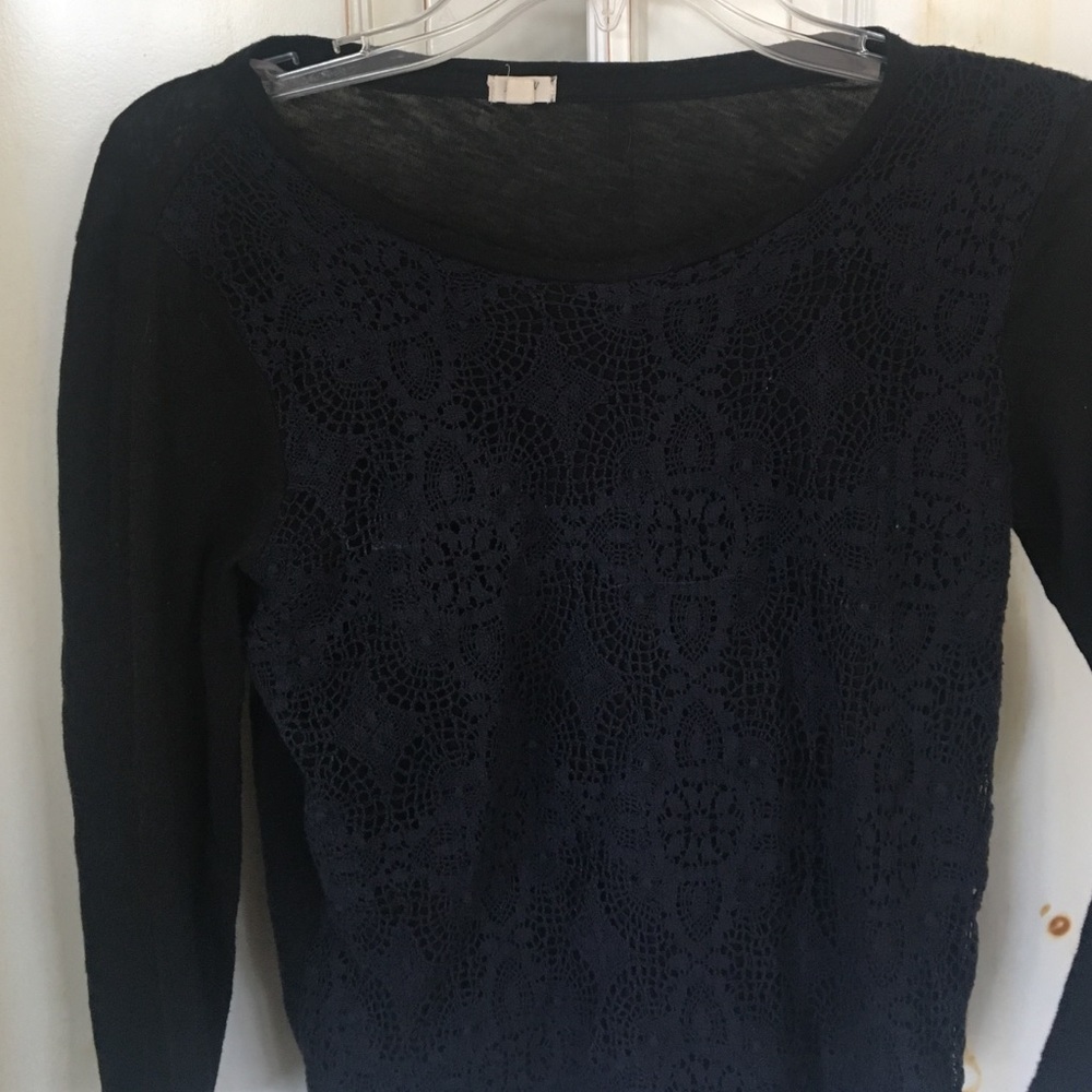 J Crew black knit top