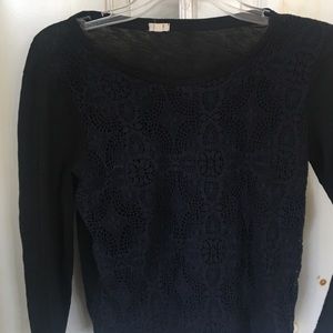 J Crew black knit top