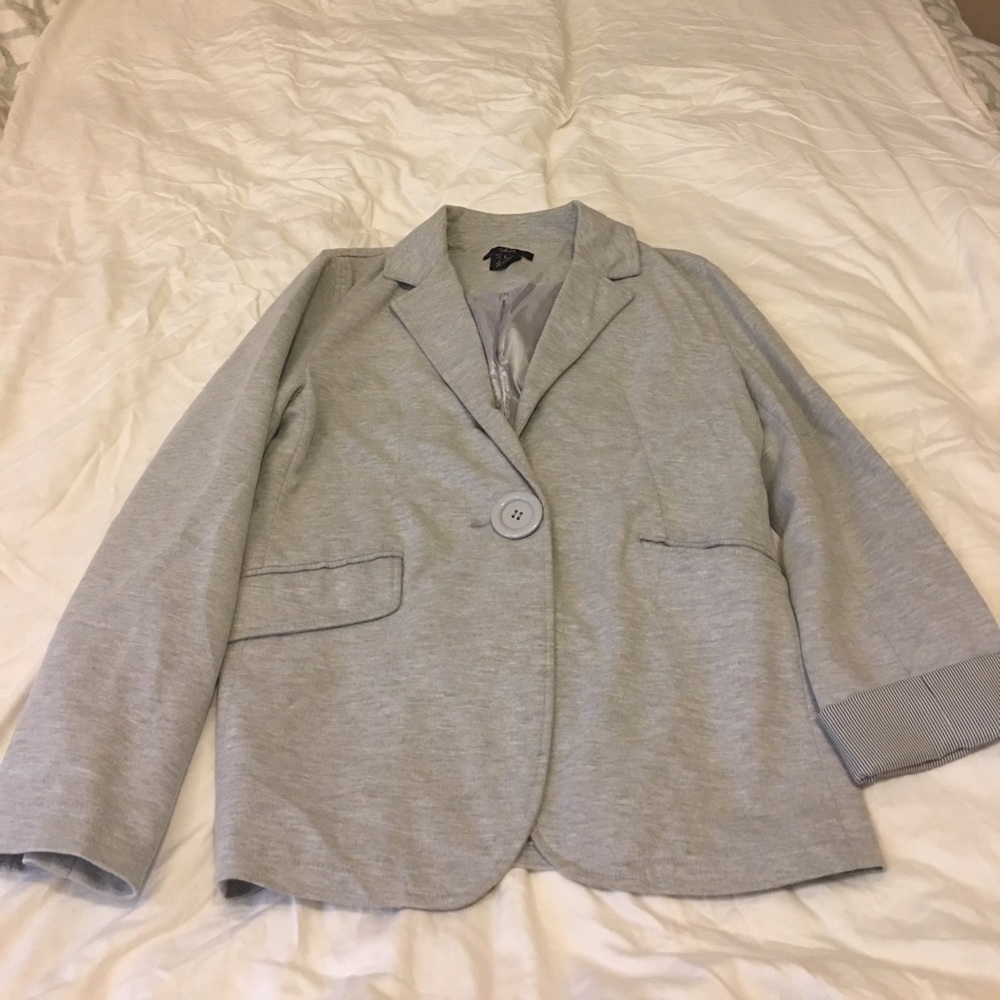 Luii Gray Stretch Knit Blazer L