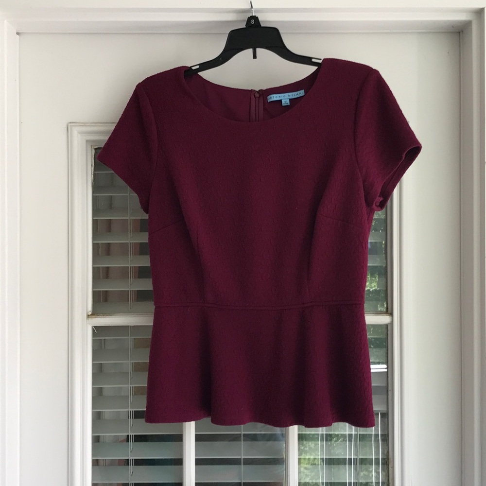 Merlot Peplum Top