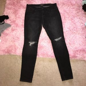 Lucky Brand Charlie Skinny Black Ripped Jeans