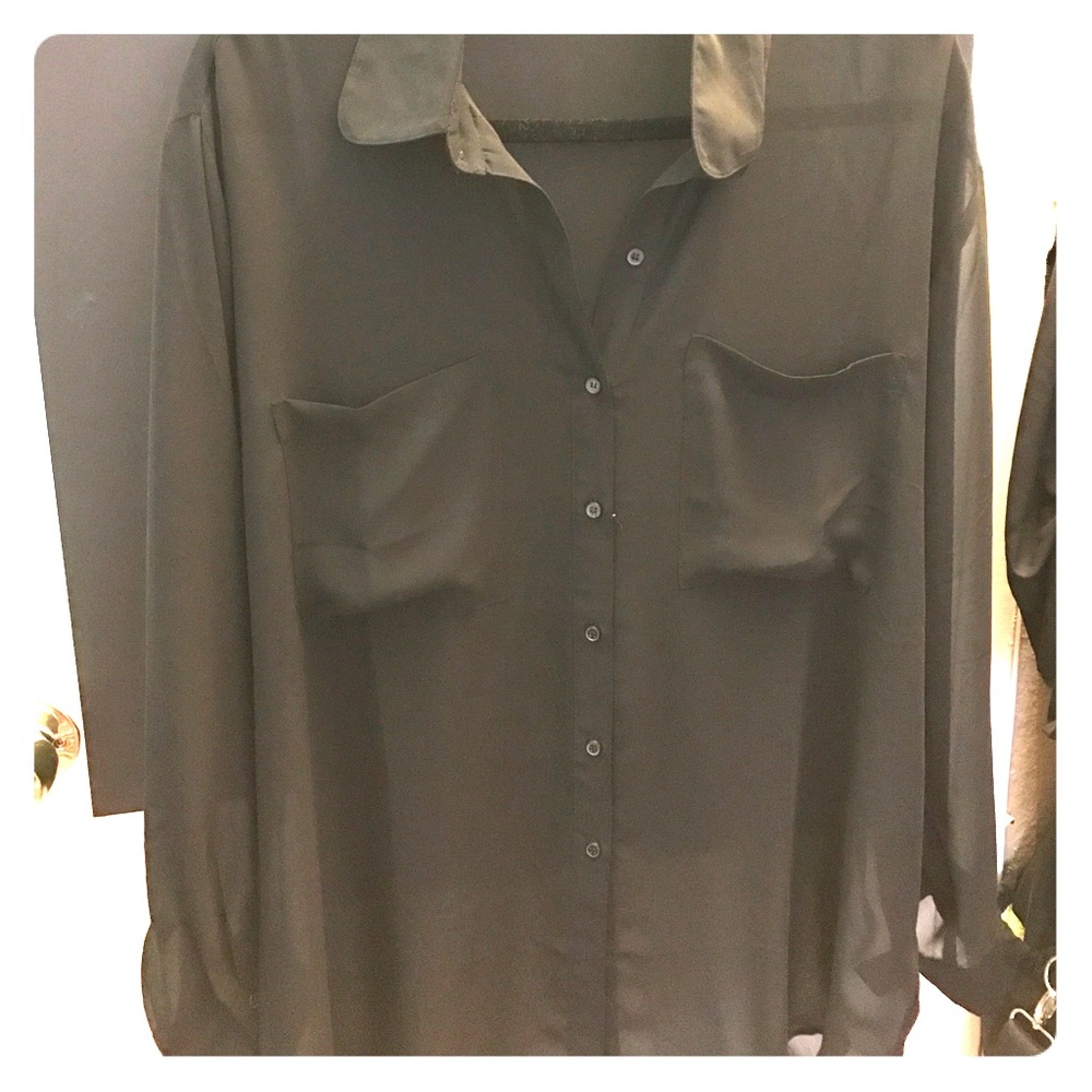 Black Chiffon Shirt