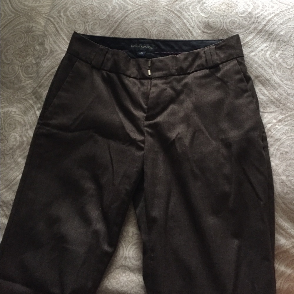 Banana Republic Tweed Trousers Size 4R - Brown
