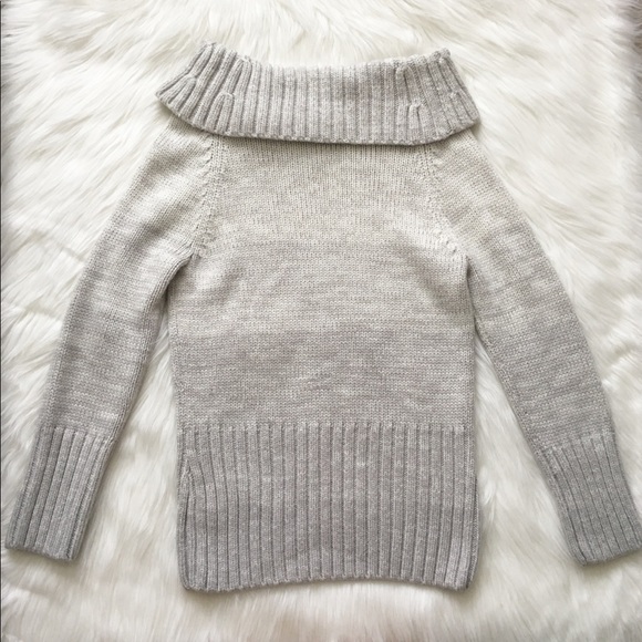 White House Black Market gray knitted sweater Med - Picture 3 of 3