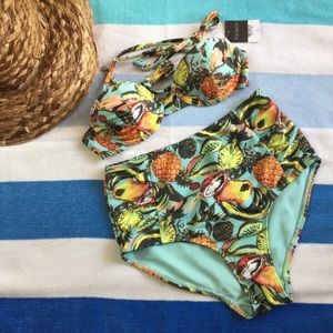 *Reposh* Topshop High Waisted Tropical Fruit Print