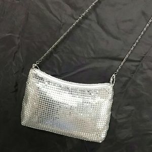 Vintage silver metal evening bag