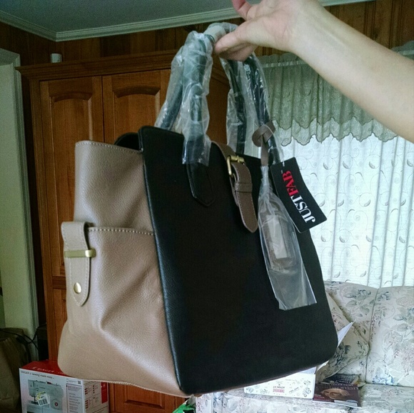 JustFab Brown/Black Bag - Picture 2 of 11