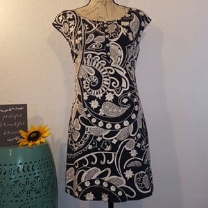 Beth Bowley embroidered navy white dress sz 8