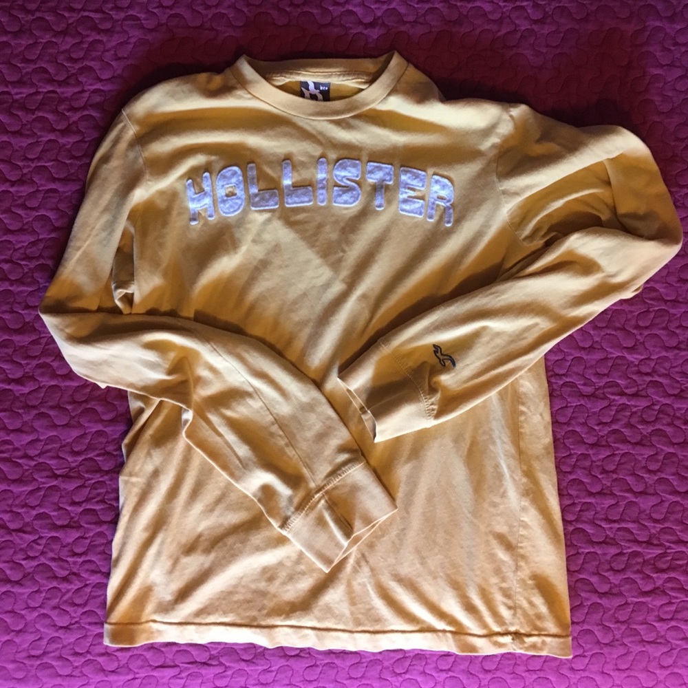 HOLLISTER long sleeve yellow T shirt. Size L