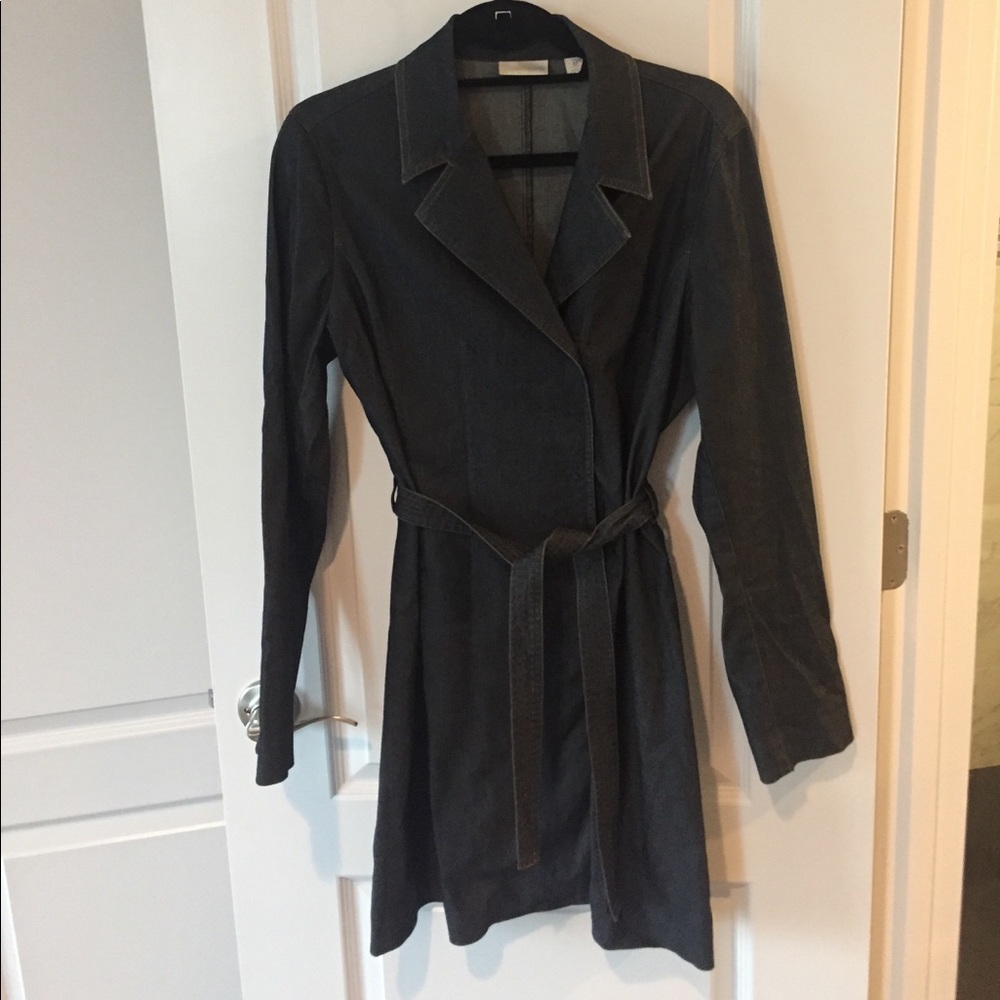 Denim trench coat