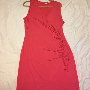 Faux wrap midi dress