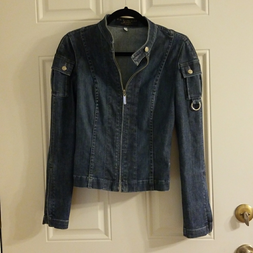 Juicy denim moto collar jacket