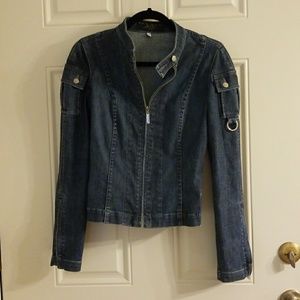 Juicy denim moto collar jacket