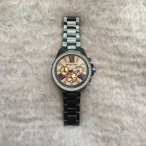 Michael Kors - Black with Rose Gold Crystals Watch