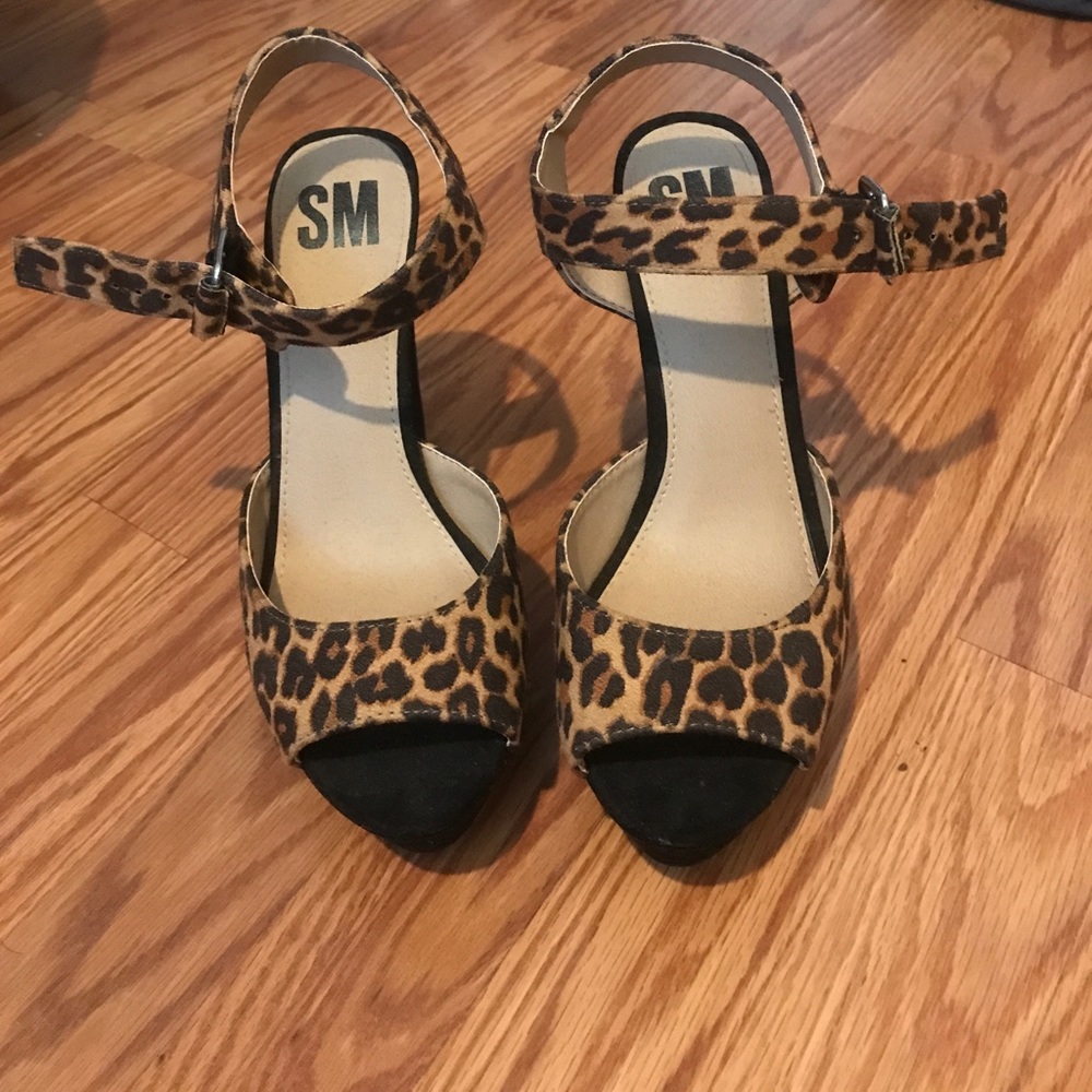 Leopard print platforms