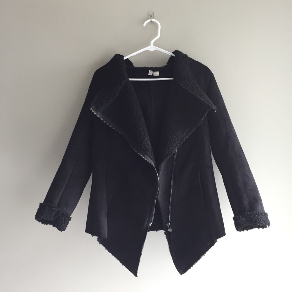 Suede & Fleece Hooded Jacket