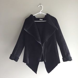 Suede & Fleece Hooded Jacket