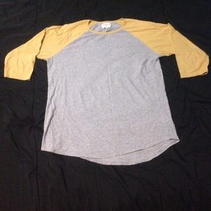 On the byas long length baseball style shirt