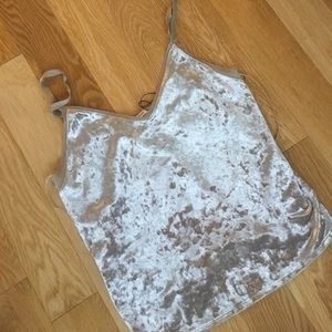 Zara Silver crushed velvet cami - sz small