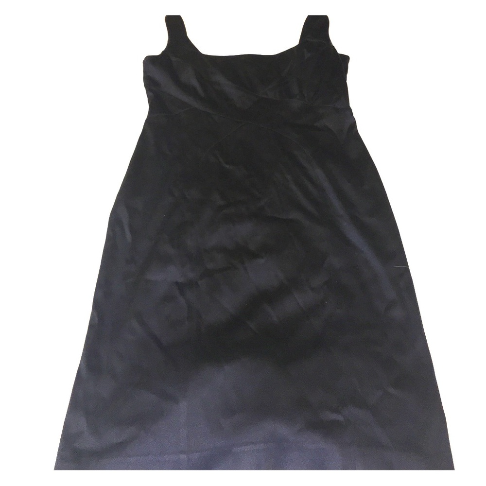 New York Sheath Dress Black Stretch Satin size 10