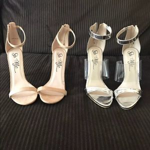 Size 8.5 silver heels