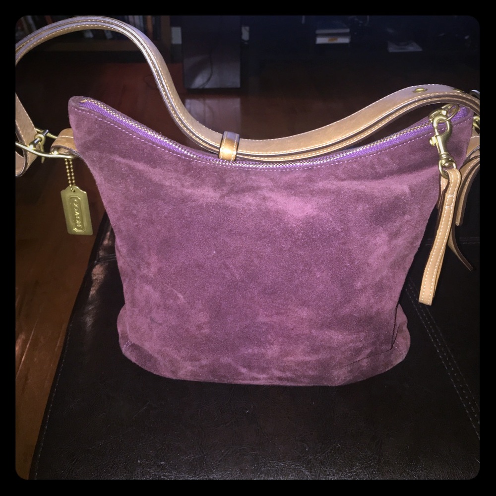 Vintage Purple Suade Coach Handbag
