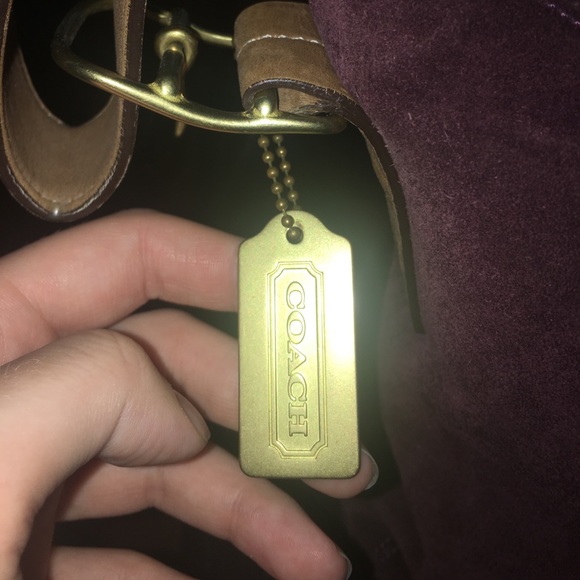 Vintage Purple Suade Coach Handbag - Picture 2 of 6