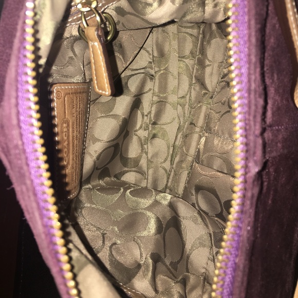 Vintage Purple Suade Coach Handbag - Picture 4 of 6