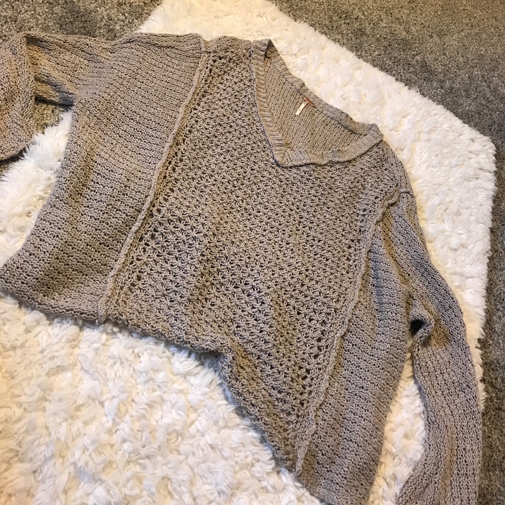 Free people beach cropped oversized sweater