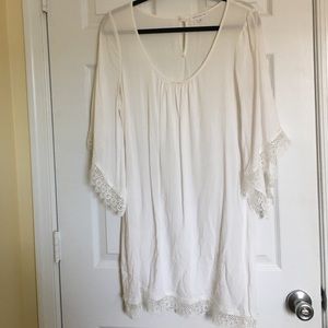 Nordstrom 3/4 Sleeve Lace Trimmed Dress