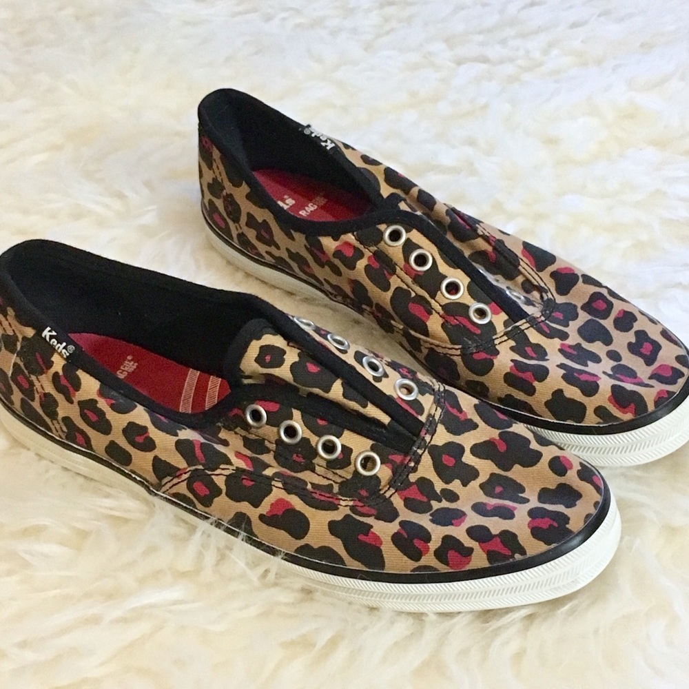 KEDS for American Rag leopard laceless slip ons