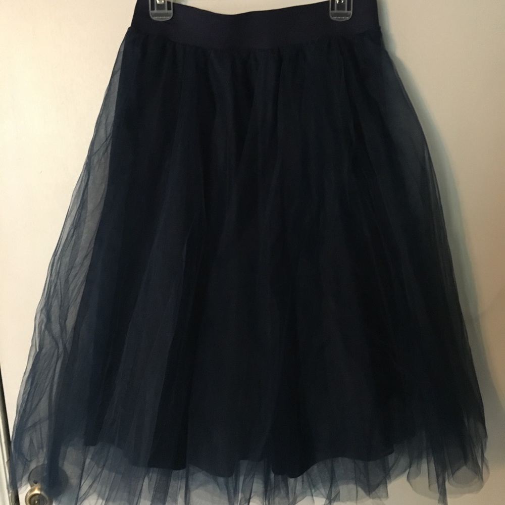 Navy Tulle Midi Ballerina Skirt - M