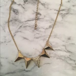 Gold triangle necklace