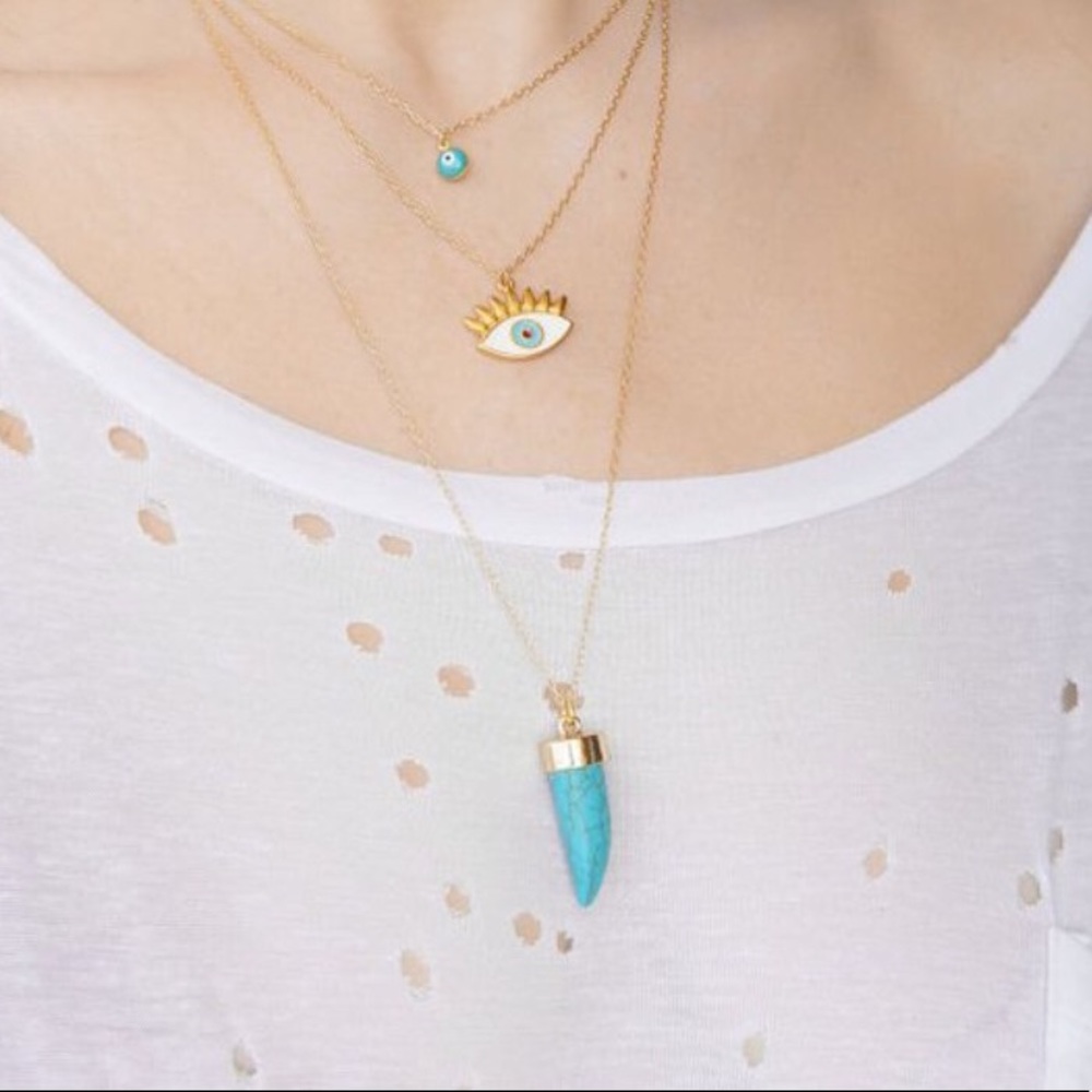 21” GF Chain with Turquoise Howlite Horn