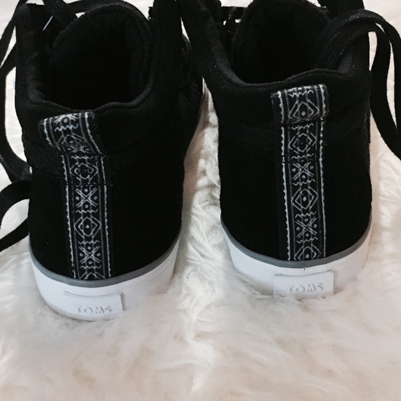 HP🎉 TOM’S NWT Camila High jet black canvas suede - Picture 2 of 8