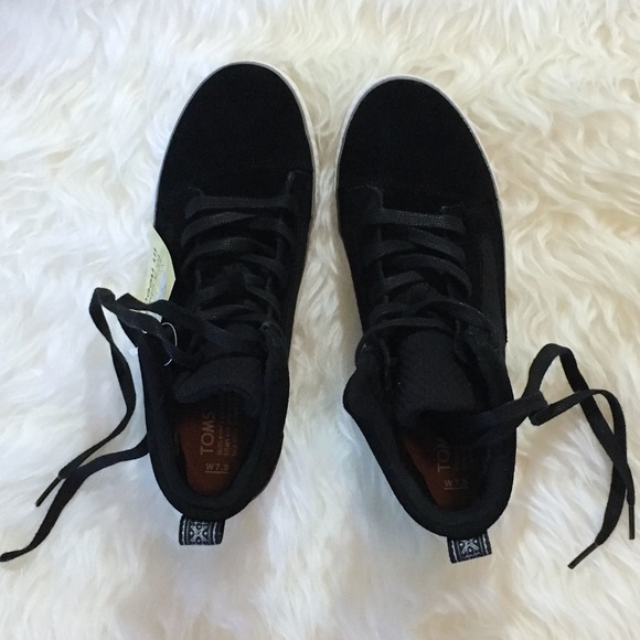 HP🎉 TOM’S NWT Camila High jet black canvas suede - Picture 4 of 8