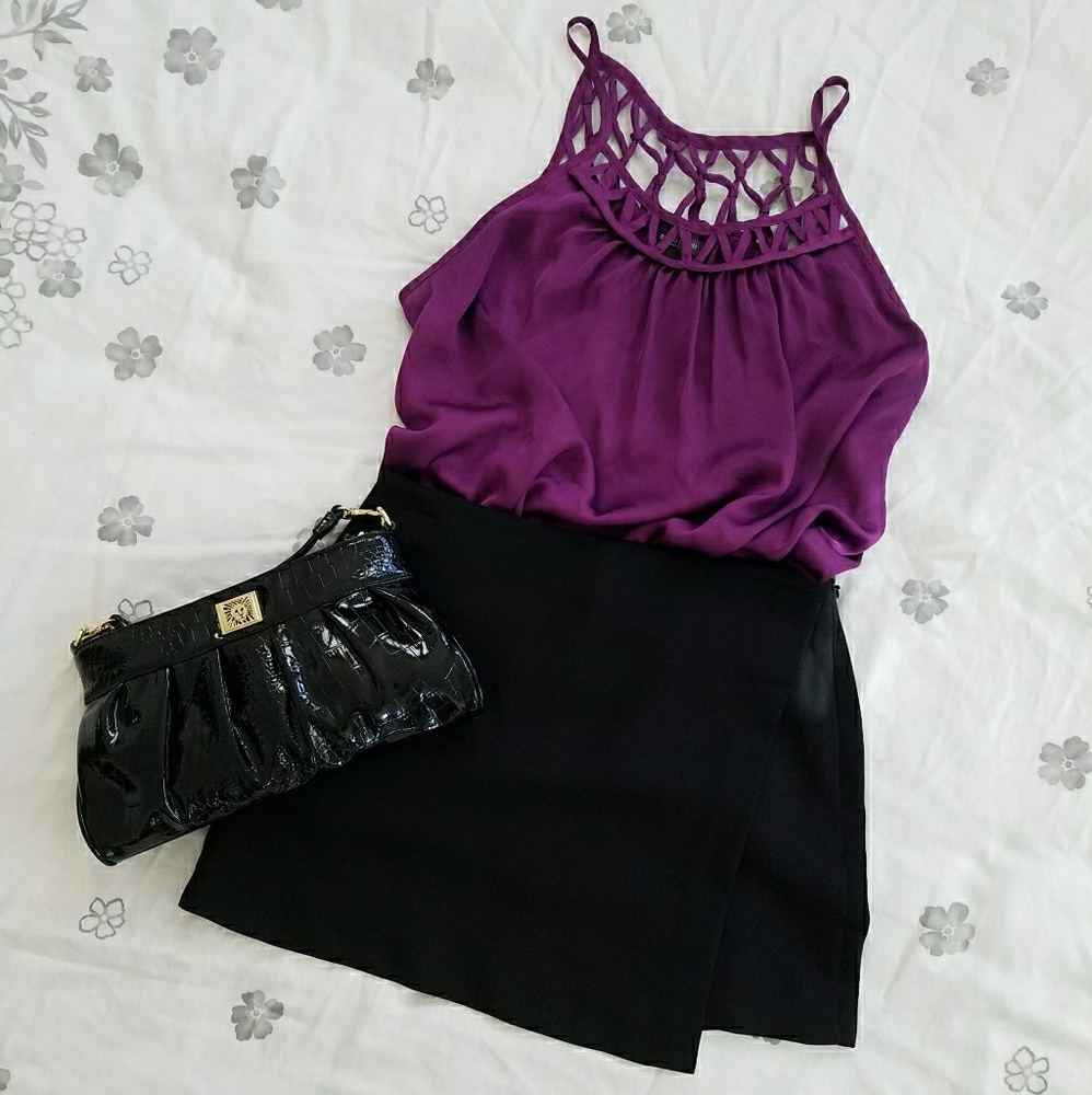 Purple silky tank sz L