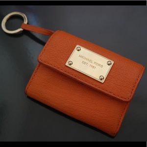 Orange Genuine Leather Michael Kors Wallet