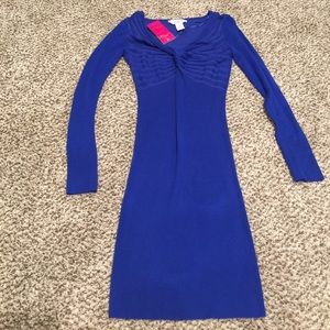 Royal blue sweater dress